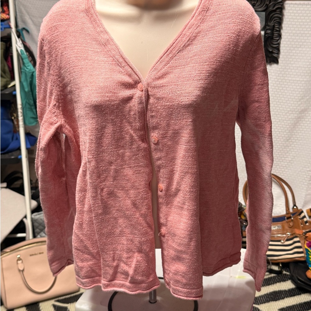 L.L. Bean Women's Pink Cardigan Sweater